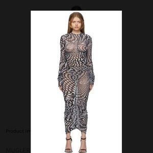 Mugler black and white star dress